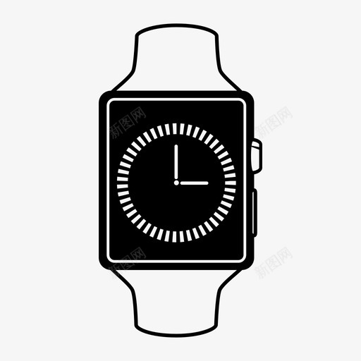 智能手表时间苹果移动图标svg_新图网 https://ixintu.com 智能手表 智能手表时间 移动 苹果