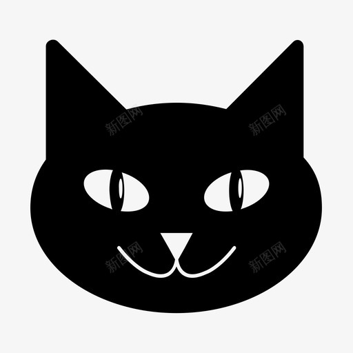 猫动物黑猫图标svg_新图网 https://ixintu.com 动物 宠物 猫 猫头 黑猫