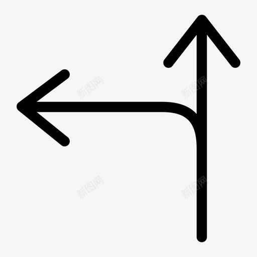 两个方向道路路线图标svg_新图网 https://ixintu.com 两个方向 双向 箭头 路线 道路