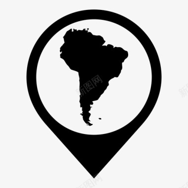 南美洲地图图标图标