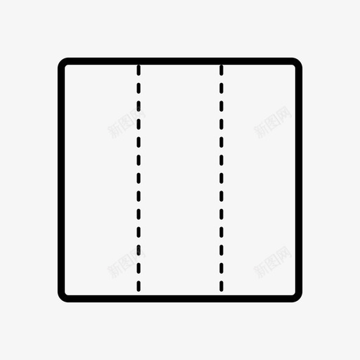 双折列纸图标svg_新图网 https://ixintu.com 列 双折 纸 纸折 节