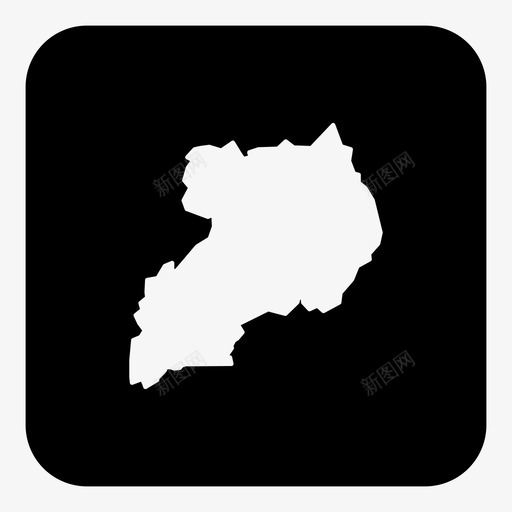 乌干达国家位置图标svg_新图网 https://ixintu.com 世界地图广场 乌干达 位置 国家 地图