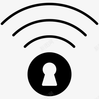 安全连接锁定wifi图标图标