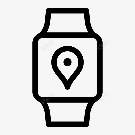 手表定位苹果手表定位标记图标svg_新图网 https://ixintu.com 地图针 定位标记 导航 手表定位 智能手表 瘦人 苹果手表