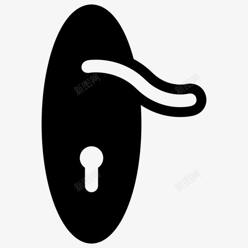 门锁门把手家具图标svg_新图网 https://ixintu.com 安全 家具 家用锁 房屋保护 门把手 门锁