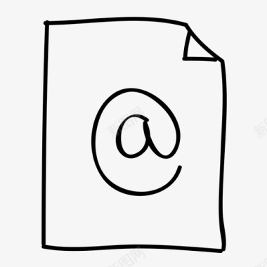 邮件文件手绘页图标图标