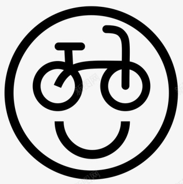 骑自行车友好快乐图标图标