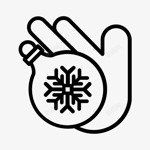圣诞球装饰手图标svg_新图网 https://ixintu.com 冬天 圣诞球 手 美味的冬天 装饰