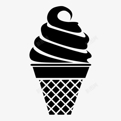 冰淇淋蛋卷巧克力甜点图标svg_新图网 https://ixintu.com 冰淇淋蛋卷 夏季 巧克力 甜点 软食 食物 香草