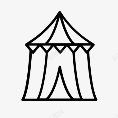 马戏团帐篷大顶帆布图标图标