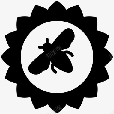授粉蜜蜂农场图标图标
