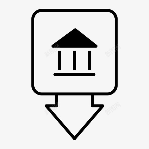 银行政府地点图标svg_新图网 https://ixintu.com 博物馆 地点 场所 政府 银行