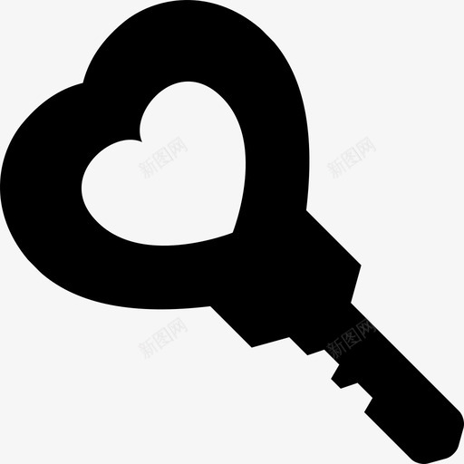 心形钥匙安全装置钥匙和锁图标svg_新图网 https://ixintu.com 安全装置 心形钥匙 钥匙和锁