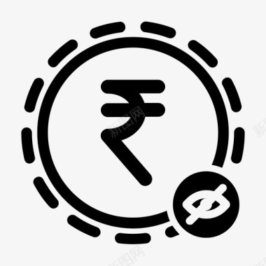 藏钱印度卢比付款图标图标