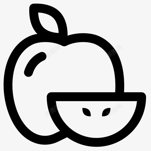 苹果食物新鲜图标svg_新图网 https://ixintu.com 新鲜 水果 苹果 食物