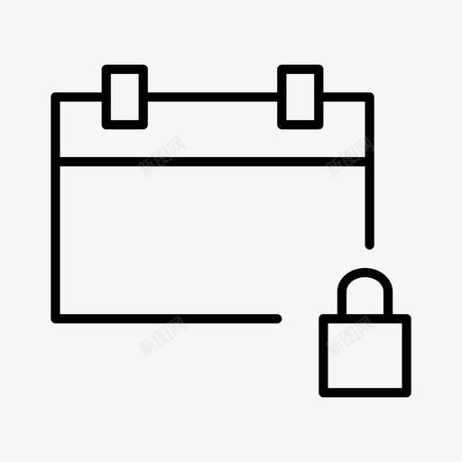 锁定日历挂锁计划器图标svg_新图网 https://ixintu.com 安全 挂锁 日历薄 计划器 锁定日历