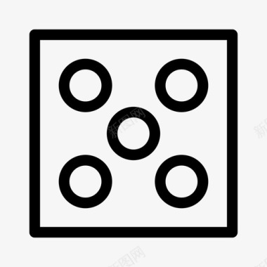骰子五圆圈正方形图标图标
