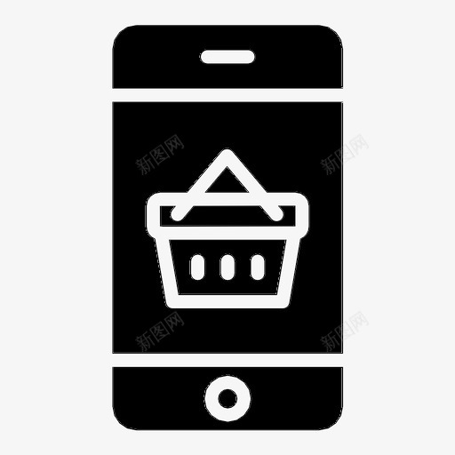 网上购物应用程序购物车图标svg_新图网 https://ixintu.com 应用程序 手机 智能手机 网上购物 购物车