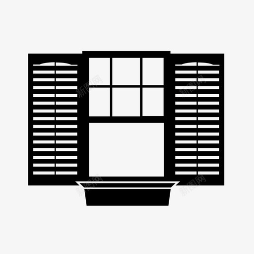 窗框建筑家居图标svg_新图网 https://ixintu.com 家居 建筑 百叶窗 窗框