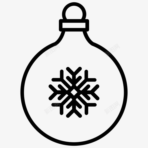 圣诞球装饰雪花图标svg_新图网 https://ixintu.com 冬天 圣诞球 美味的冬天 装饰 雪花