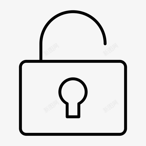 解锁不安全开放图标svg_新图网 https://ixintu.com 不安全 安全 开放 无保护 瘦 解锁