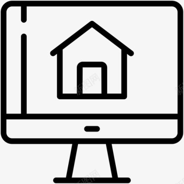 在线房产房屋监视器图标图标