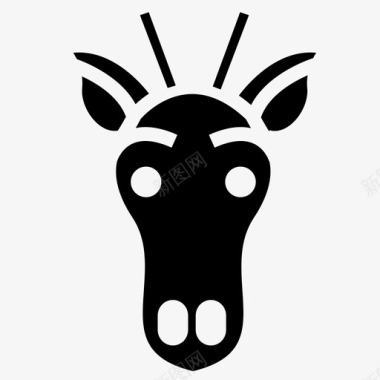 长颈鹿脸动物头图标图标