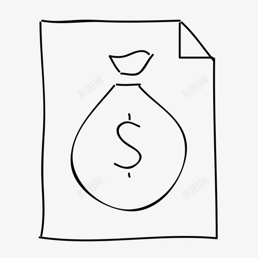钱袋文件金融手绘图标svg_新图网 https://ixintu.com 储蓄 手绘 角形纸 金融 钱袋文件