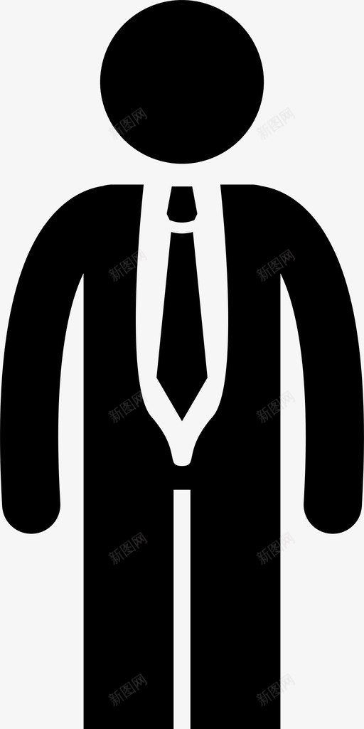 商务套装商务人士领带图标svg_新图网 https://ixintu.com 商务人士 商务套装 服装 男士时尚 领带
