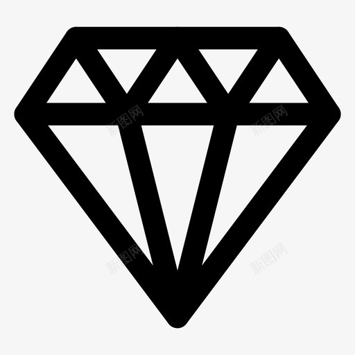 宝石水晶钻石图标svg_新图网 https://ixintu.com 宝石 水晶 素描 素描应用 线条 钻石