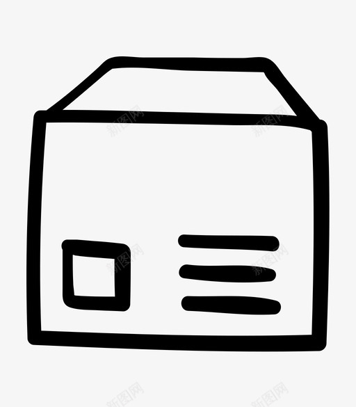 标签盒快递包装图标svg_新图网 https://ixintu.com 包装 快递 手绘 标签盒 笔和纸 邮资