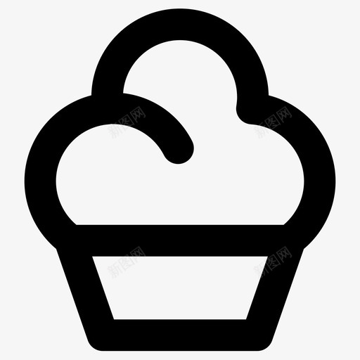 松饼奶油甜点图标svg_新图网 https://ixintu.com 冰淇淋 冷冻 奶油 松饼 甜点
