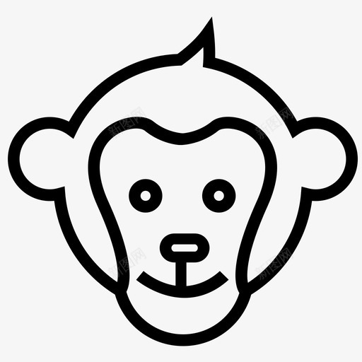 猴子脸动物森林图标svg_新图网 https://ixintu.com 丛林 动物 森林 猴子脸