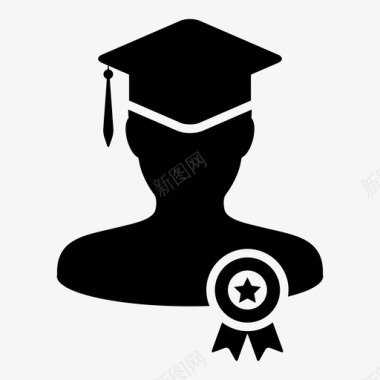 学生文凭毕业帽图标图标