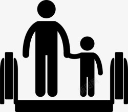 监护人儿童与监护人牵手儿童图标高清图片