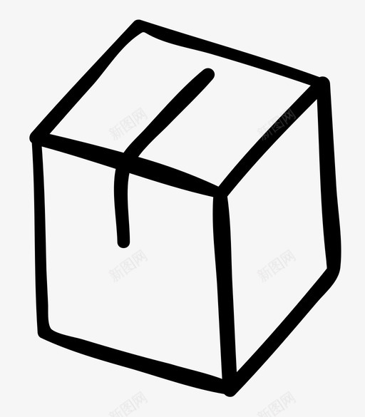 投递箱包裹邮递图标svg_新图网 https://ixintu.com 包裹 手绘 投递箱 方形 笔和纸 邮递