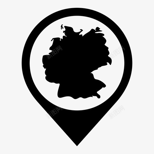 德国柏林国家图标svg_新图网 https://ixintu.com 世界地图标记 位置 国家 地图 德国 柏林