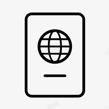护照地球仪身份证图标图标