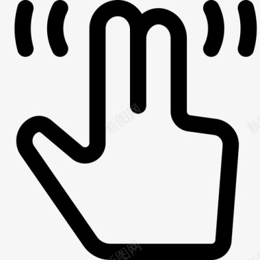 两个手指双击手势智能手机图标图标