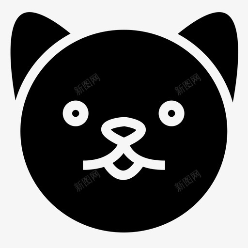 猫脸头图标svg_新图网 https://ixintu.com 头 猫脸