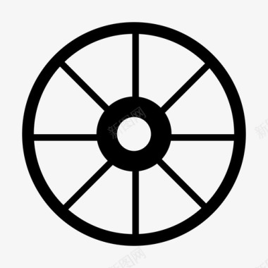 圆形轮辐马车轮图标图标