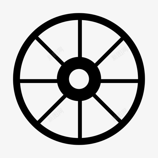 圆形轮辐马车轮图标svg_新图网 https://ixintu.com 圆形 木轮 轮辐 马车轮