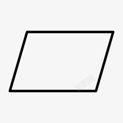 四边形形状平行四边形几何物体图标高清图片