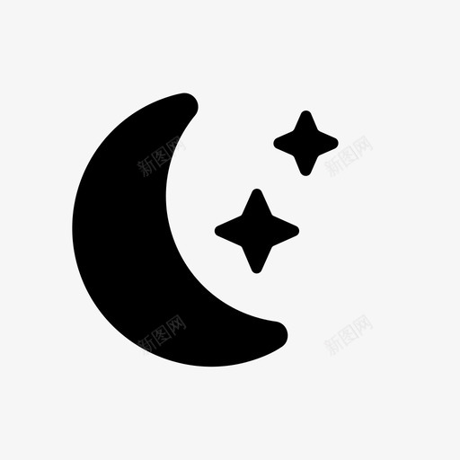 月亮星星夜晚天气图标svg_新图网 https://ixintu.com 夜晚 天气 天气全套 月亮星星