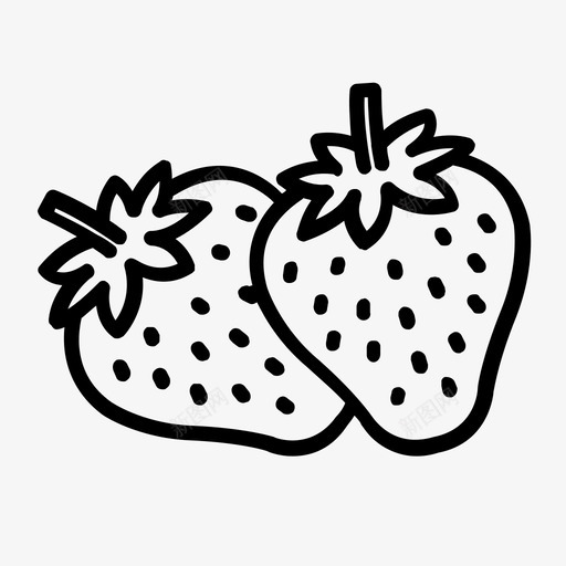 草莓农场水果图标svg_新图网 https://ixintu.com 农场 杂货店 水果 草莓