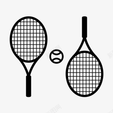 网球设备网球拍图标图标
