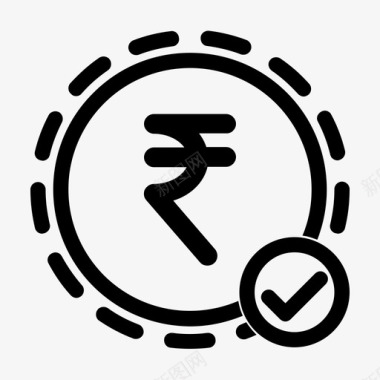 货币选择印度卢比付款图标图标