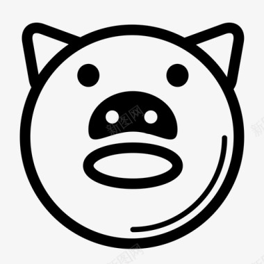 猪动物谷仓图标图标