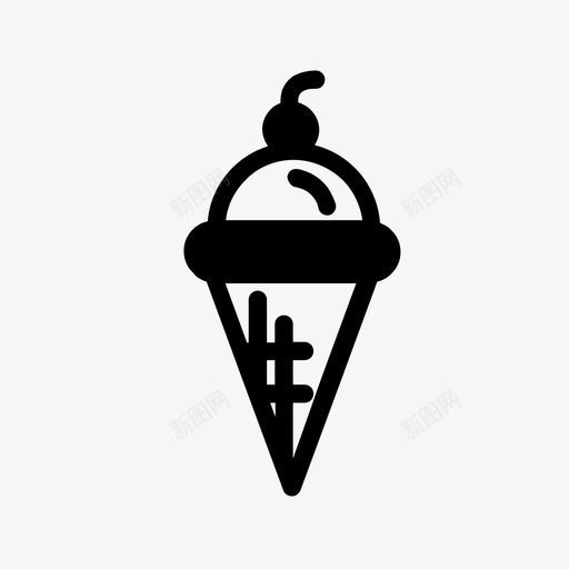 冰淇淋筒樱桃奶制品图标svg_新图网 https://ixintu.com 冰淇淋筒 奶制品 樱桃 牛奶 食物