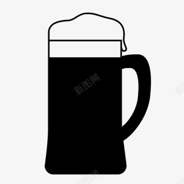 啤酒杯梅干啤酒图标图标